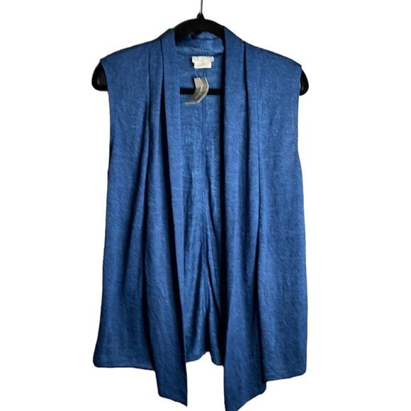Van Heusen Blue Open Sleeveless Cardigan Size Medium - Picture 1 of 8